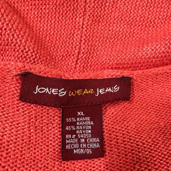 Jones  Wear Jeans Embroidered   Cardigan One Button Size XL - Picture 7 of 9